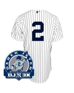 Yankees #2 Derek Jeter White With DJ-3K Patch Stitched MLB Jersey