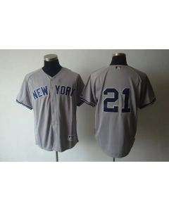 Yankees #21 Paul O'Neill Grey Stitched MLB Jersey