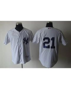 Yankees #21 Paul O'Neill White Cooperstown Stitched MLB Jersey