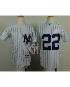 Yankees #22 Jacoby Ellsbury White Stitched Youth MLB Jersey