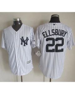 Yankees #22 Jacoby Ellsbury White Strip New Cool Base Stitched MLB Jersey