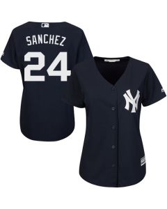 Yankees #24 Gary Sanchez Navy Blue Women's Alternate Stitched MLB Jersey
