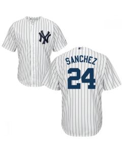 Yankees #24 Gary Sanchez White Home Stitched Youth MLB Jersey
