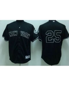 Yankees #25 Mark Teixeira Stitched Black MLB Jersey