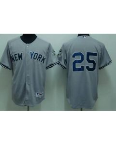 Yankees #25 Mark Teixeira Stitched Grey MLB Jersey