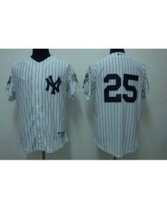 Yankees #25 Mark Teixeira Stitched White MLB Jersey