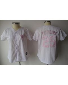 Yankees #25 Mark Teixeira White With Pink Strip Women's Fashion Stitched MLB Jersey