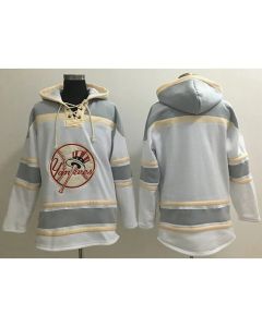 Yankees Blank White Sawyer Hooded Sweatshirt MLB Hoodie