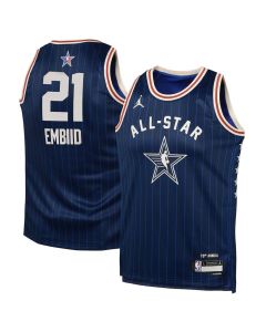 Youth #21 Joel Embiid Navy 2024 NBA All-Star Game Swingman Jersey