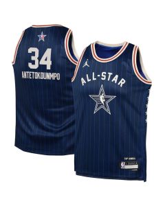 Youth #34 Giannis Antetokounmpo Navy 2024 NBA All-Star Game Swingman Jersey