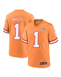 Youth '76 Tampa Bay Buccaneers #1 Rachaad White Orange 50th Season Game Jersey