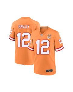 Youth '76 Tampa Bay Buccaneers #12 Tom Brady Orange 50th Season Game Jersey