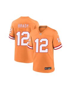 Youth '76 Tampa Bay Buccaneers #12 Tom Brady Orange Player Game Jersey
