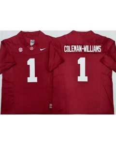 Youth Alabama Crimson Tide #1 Ryan Alexander Coleman-Williams Jr Red 2026 Vapor F.U.S.E. Limited Jersey (2026)
