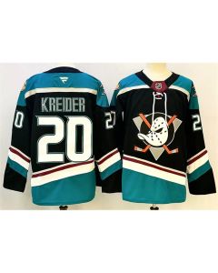 Youth Anaheim Ducks #20 Chris Kreider Black/Teal 2024-25 Stitched Jersey