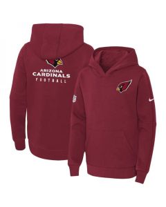 Youth Arizona Cardinals Red Sideline Club Fleece Pullover Hoodie