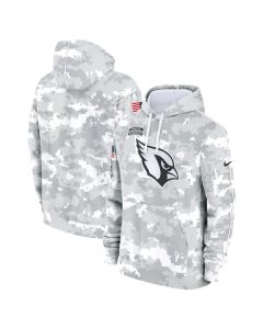 Youth Arizona Cardinals White/Gray 2024 Salute To Service Pullover Hoodie (White Gray)