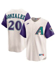 Youth Arizona Diamondbacks #20 Luis Gonzalez Nike Cream Throwback Cooperstown Collection Limited Jersey (Cream)
