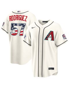 Youth Arizona Diamondbacks #57 Eduardo Rodriguez Nike Cream 2026 All-Star Edition Stars & Stripes Stadium Jersey (Cream)