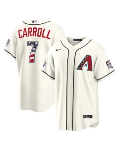 Youth Arizona Diamondbacks #7 Corbin Carroll Nike Cream 2026 All-Star Edition Stars & Stripes Stadium Jersey (Cream)