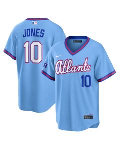 Youth Atlanta Braves #10 Chipper Jones Powder Blue 2026 City Connect Stitched Jersey (Blue)