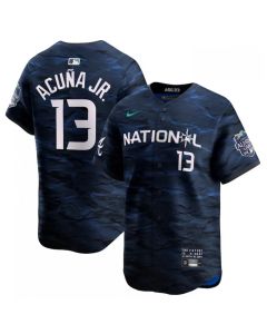 Youth Atlanta Braves #13 Ronald Acuna Jr. Royal 2023 All-star Stitched Baseball Jersey