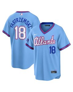 Youth Atlanta Braves #18 Mike Yastrzemski Nike Powder Blue 2026 City Connect Stadium Jersey (Blue)