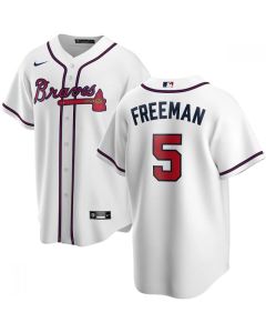 Youth Atlanta Braves #5 Freddie Freeman White Cool Base Stitched Jersey