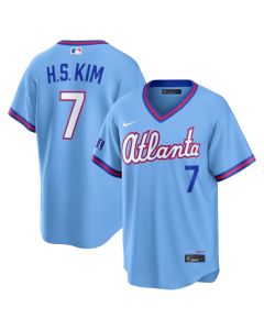Youth Atlanta Braves #7 Ha-Seong Kim Nike Powder Blue 2026 City Connect Stadium Jersey (Blue)