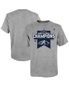 Youth Atlanta Braves Heathered Gray 2021 World Series Champions Locker Room T-Shirt