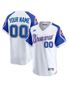 Youth Atlanta Braves Nike White Throwback Cooperstown Collection Limited Custom Jersey