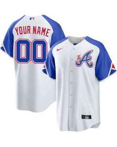 Youth Atlanta Braves White City Connect Custom Jersey (White)