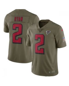 Youth Atlanta Falcons #2 Matt Ryan Olive Salute To Service Limited Stitched NFL Jersey