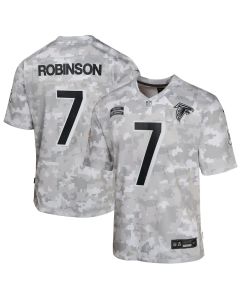 Youth Atlanta Falcons Bijan Robinson Arctic Camo 2024 Salute to Service Game Jersey (Camo)