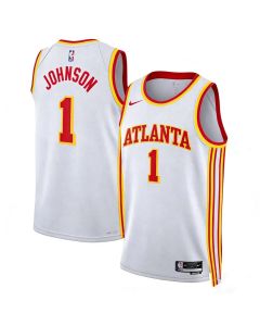 Youth Atlanta Hawks #1 Jalen Johnson White Swingman Association Edition Jersey (White)