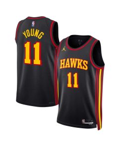 Youth Atlanta Hawks #11 Trae Young Black Swingman Statement Edition Jersey (Black)