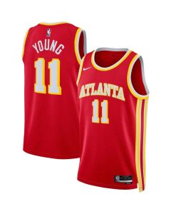 Youth Atlanta Hawks #11 Trae Young Red Swingman Icon Edition Jersey (Red)