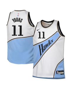 Youth Atlanta Hawks #11 Trae Young White 2024/25 Swingman City Edition Player Jersey