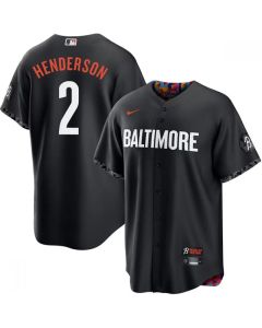 Youth Baltimore Orioles #2 Gunnar Henderson Black 2023 City Connect Cool Base Stitched Baseball Jersey