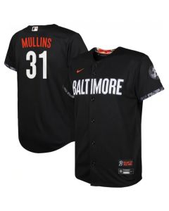 Youth Baltimore Orioles #31 Cedric Mullins Black 2023 City Connect Stitched Baseball Jersey
