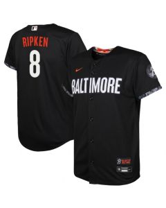 Youth Baltimore Orioles #8 Cal Ripken Black 2023 City Connect Stitched Baseball Jersey