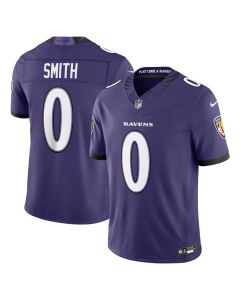 Youth Baltimore Ravens #0 Roquan Smith Purple Vapor F.U.S.E. Sewn Down Limited Jersey