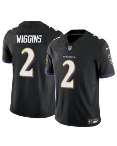 Youth Baltimore Ravens #2 Nate Wiggins Black 2024 Draft F.U.S.E Vapor Limited Football Jersey