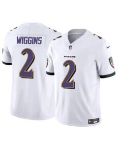 Youth Baltimore Ravens #2 Nate Wiggins White 2024 Draft F.U.S.E Vapor Limited Football Jersey