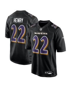 Youth Baltimore Ravens #22 Derrick Henry Carbon Black Fashion Game Jersey