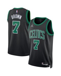 Youth Boston Celtics #7 Jaylen Brown Black Swingman Statement Edition Jersey