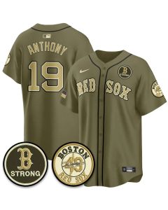 Youth Boston Red Sox #19 Roman Anthony Olive 2026 Armed Forces Day Jersey (2026)