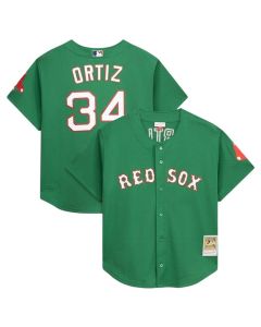 Youth Boston Red Sox #34 David Ortiz Kelly Green Cooperstown Collection Jersey