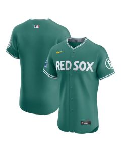 Youth Boston Red Sox Green 2025 City Connect Elite Jersey With Sponsor Patch (Red Green)