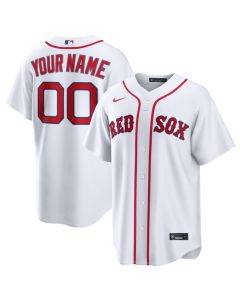 Youth Boston Red Sox White Home Baseball Custom Jersey (Red White)